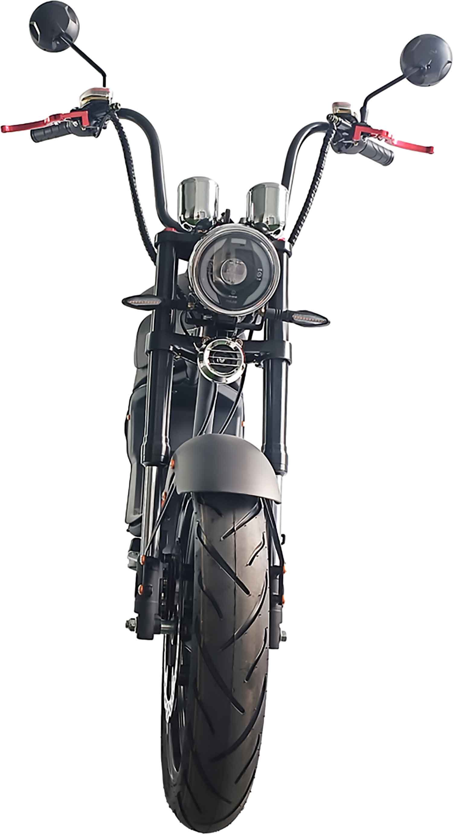 Rocknbikes RE10 MH3 Elektro-Chopper Carbon-Look Graphite 45km/h Alufelgen 3kW  Akku 60V30Ah