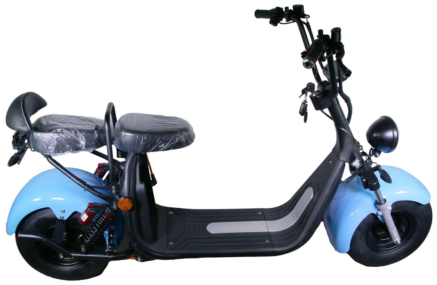 HR-2 RocknBikes Elektroroller Motorroller 45km/h Harley Scooter CitiCoco Baby Blue ohne Akku teilzerlegt im Karton