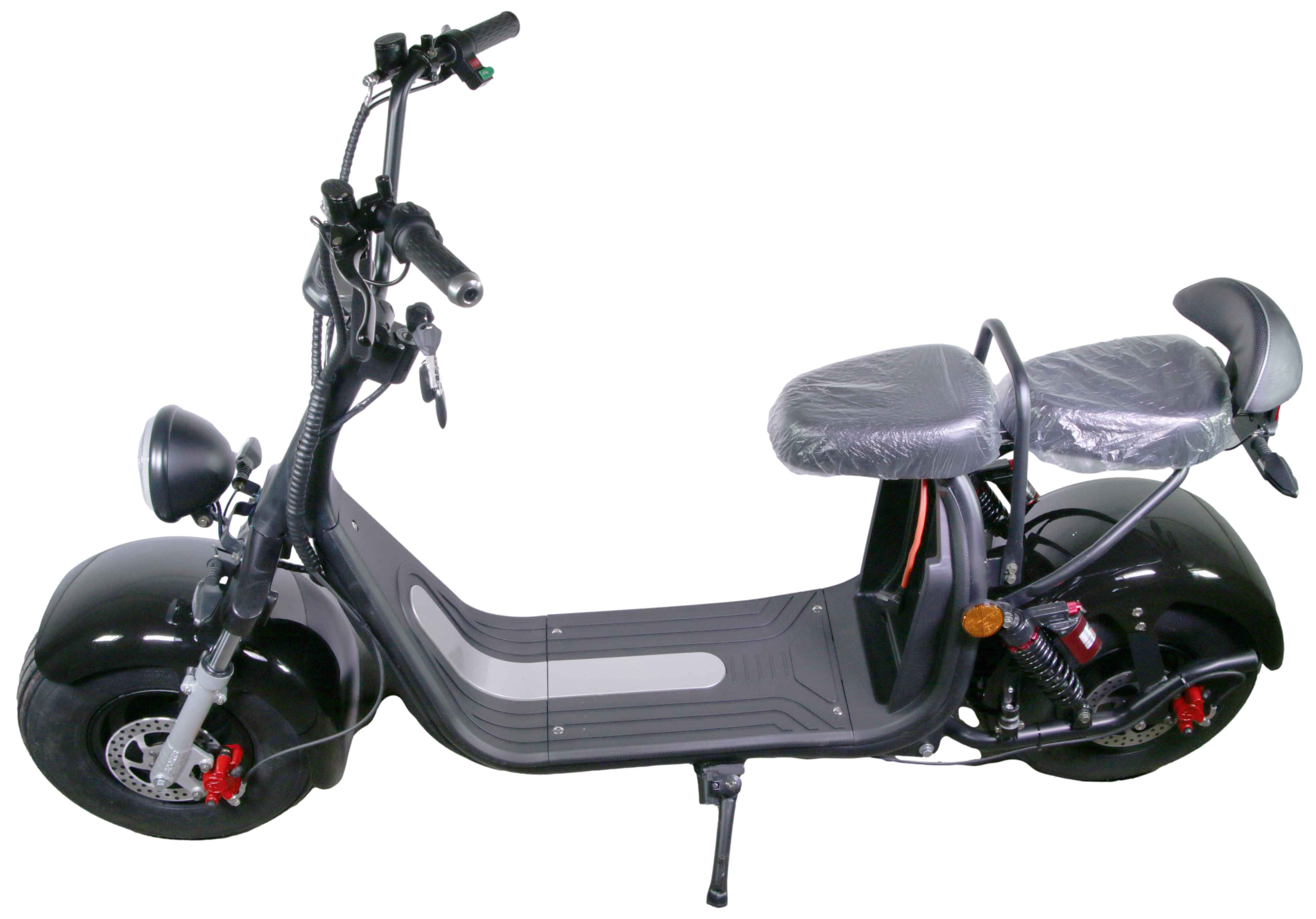 HR-2 25km/h Mofa ohne Akku RocknBikes Elektroroller Motorroller  Harley Scooter CitiCoco Black Shiny teilzerlegt im Karton