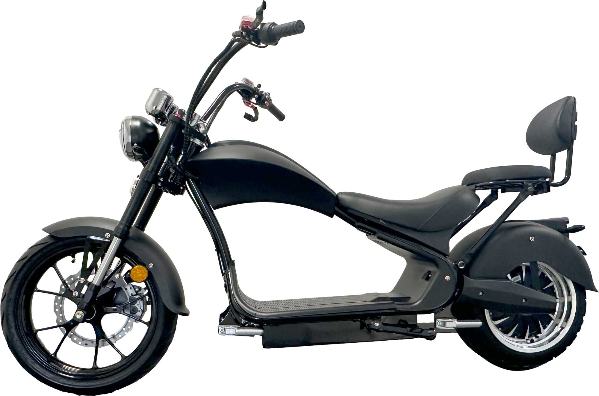 Rocknbikes RE10 MH3 Elektro-Chopper Carbon-Look Graphite 45km/h Alufelgen 3kW  Akku 60V30Ah