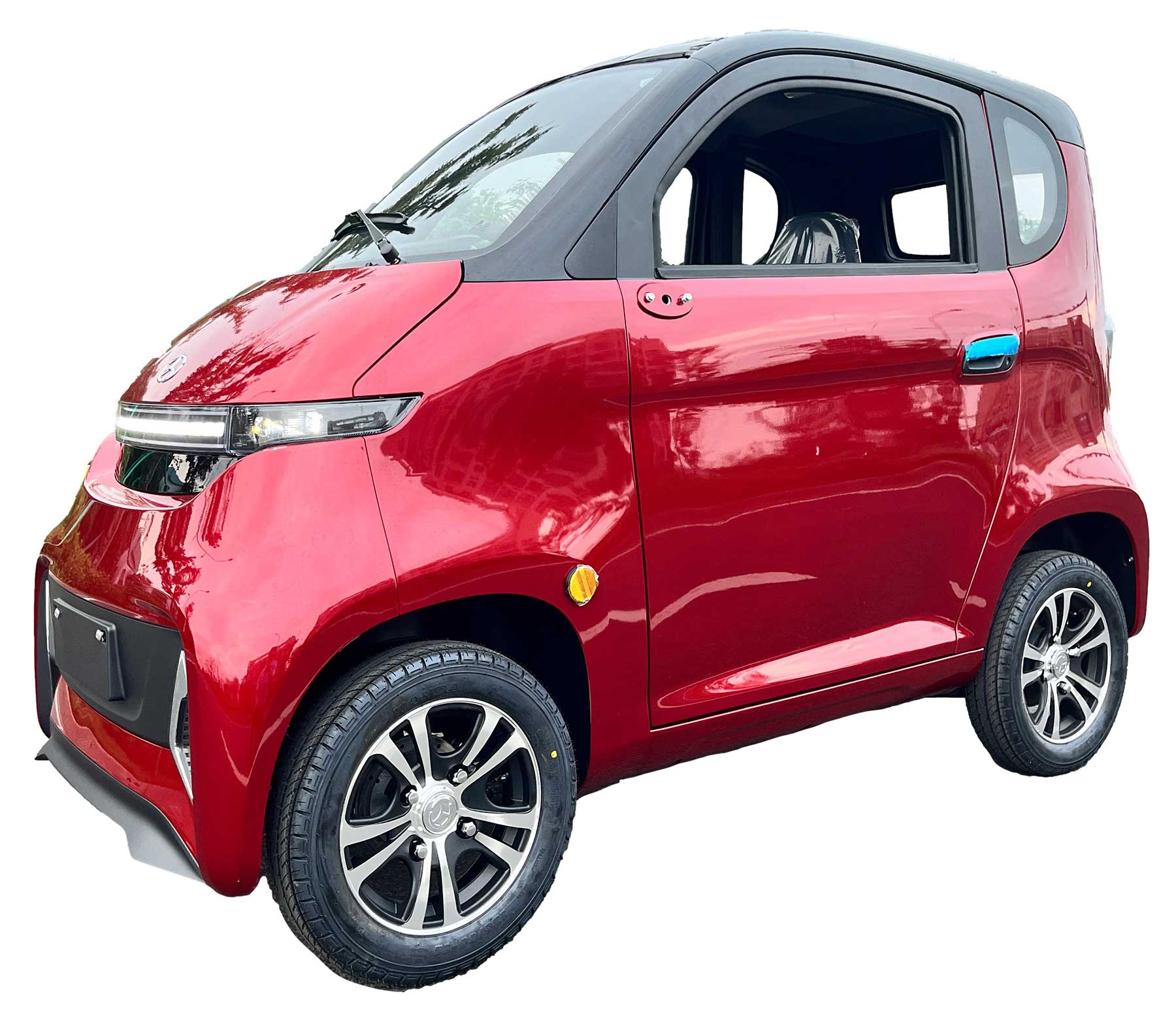 ES1 MicroCar 25km/h Burgundy Rot 60V52Ah Lithium Akku herausnehmbar 4-Wheeler ab 15 Jahren 2-Personen Zulassung