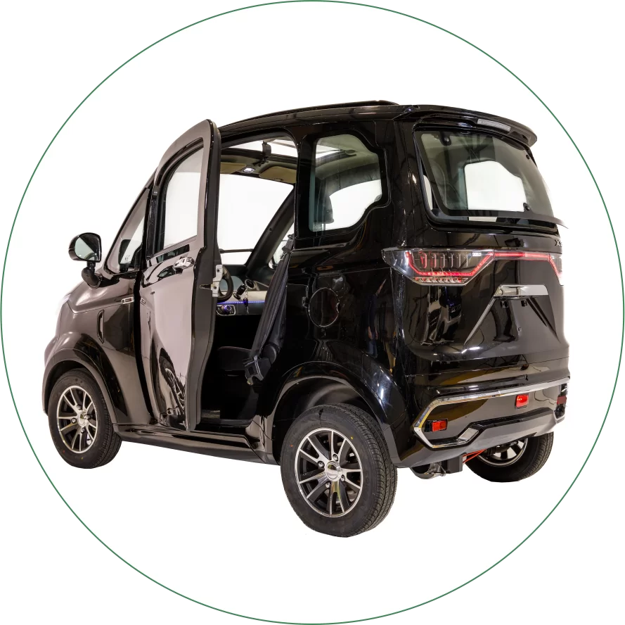 EccoStar X9 Tea White E 4-Wheeler Side-by-Side MicroCar – 28 mph Moped Version – AM License from Age 15 – 2-Seater