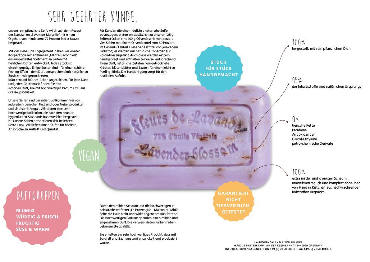 "Savon de Marseille" 125gr Bergpinie VEGAN La Provencale Maison du Midi Waschstück SLP125PIN