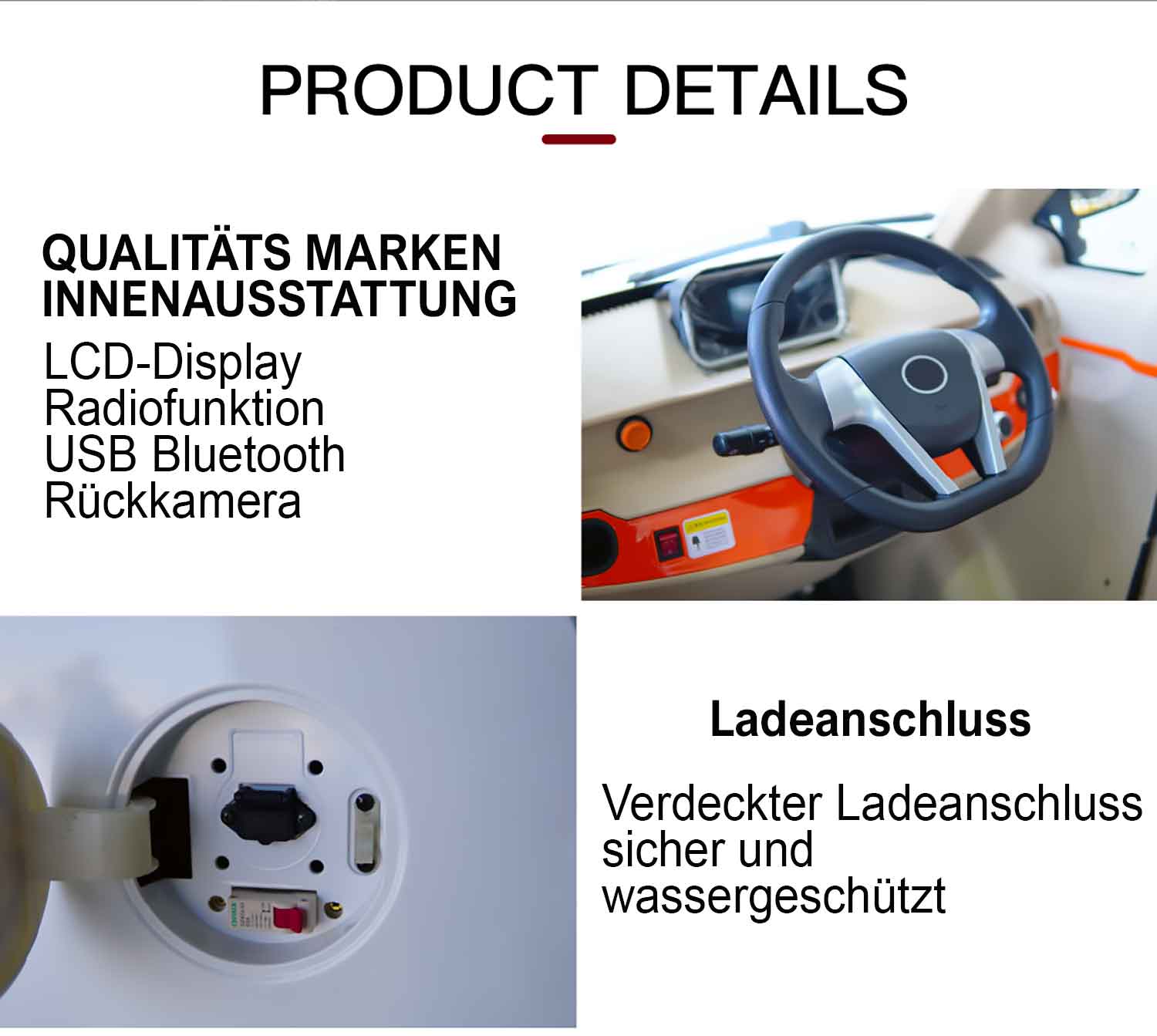 EccoStar X3 White MicroCar 45 km/h Mokick version for 2 persons, from 15 years with driving license AM