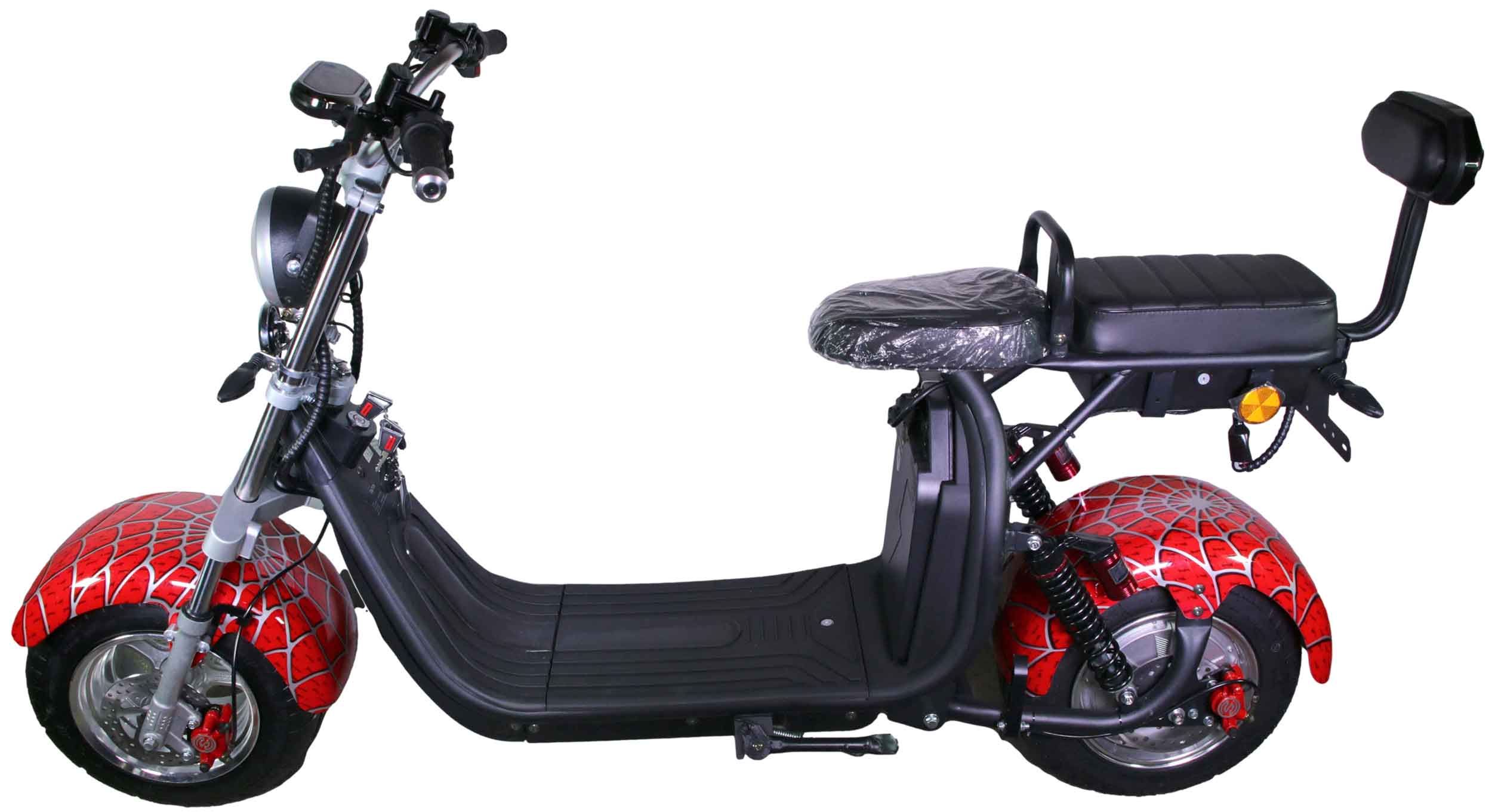 RocknBikes CP1.6 Elektroroller Spider Red Motorroller 45km/h Mokick Alu-Felgen ohne Akku teilzerlegt im Karton  Rot