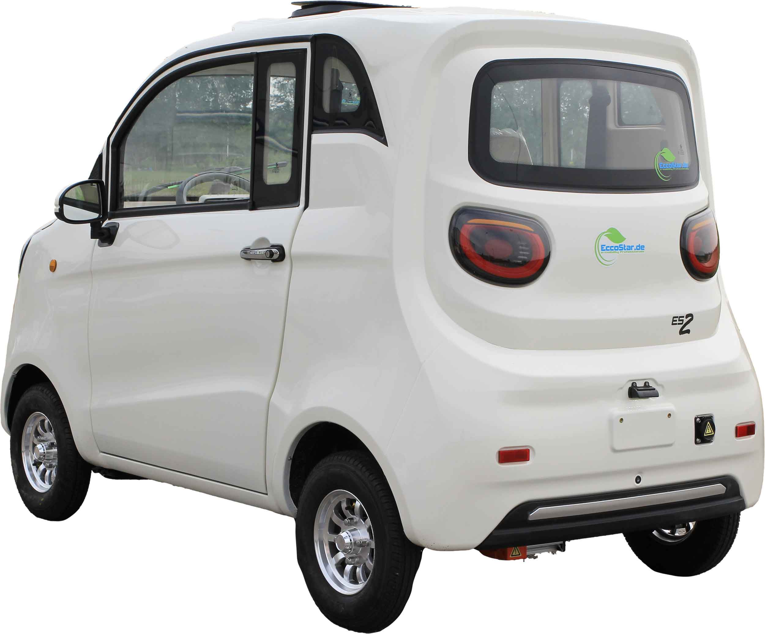 Side-By-Side ES2 Microcar 45km/h Weiss 2-Personen Zulassung Sitze nebeneinander 72V58Ah Akku ca. 70km Reichweite Führerschein AM ab 15-Jahren