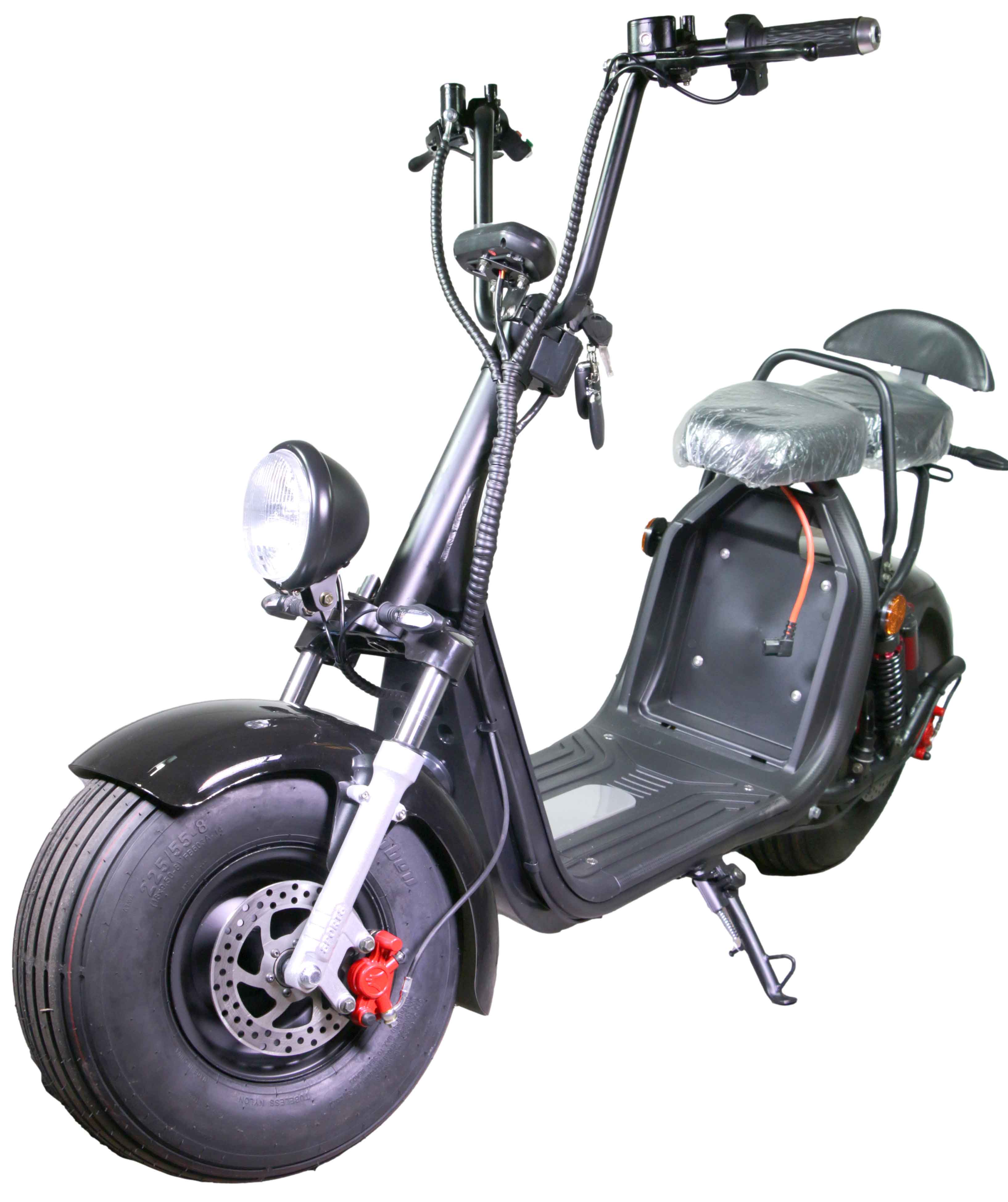 HR-2 25km/h Mofa ohne Akku RocknBikes Elektroroller Motorroller  Harley Scooter CitiCoco Black Shiny teilzerlegt im Karton