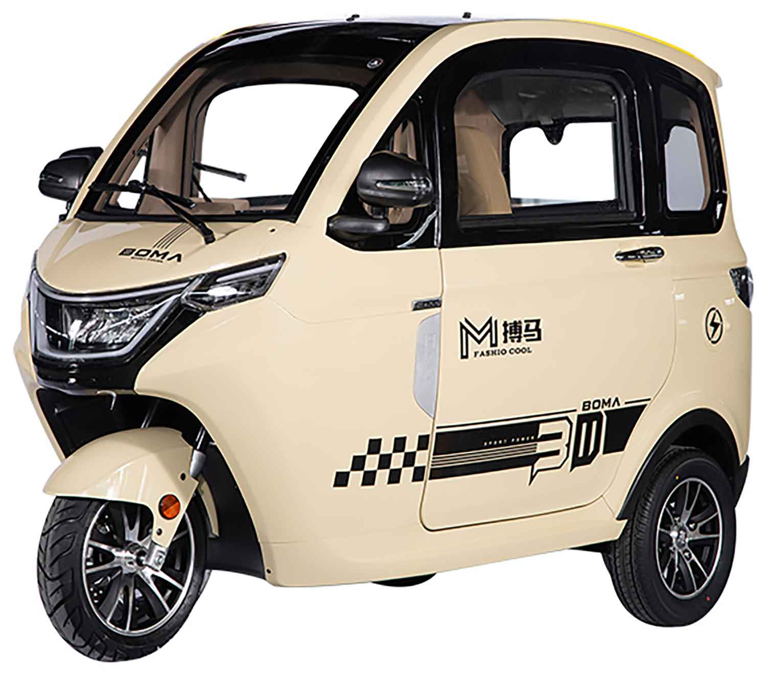 EccoStar X3 White MicroCar 45 km/h Mokick version for 2 persons, from 15 years with driving license AM
