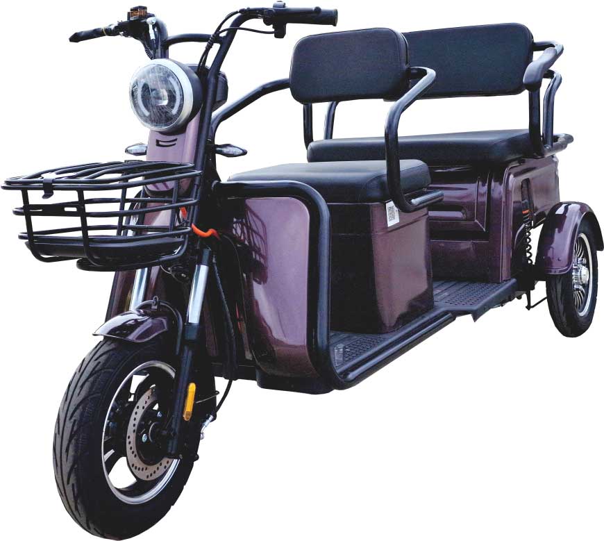 MoveEco P1-00 Elektrisches Dreirad Rot Seniorenmobil  2 Personen Mobilität für alle Generationen 25km/h 3 Jahre
