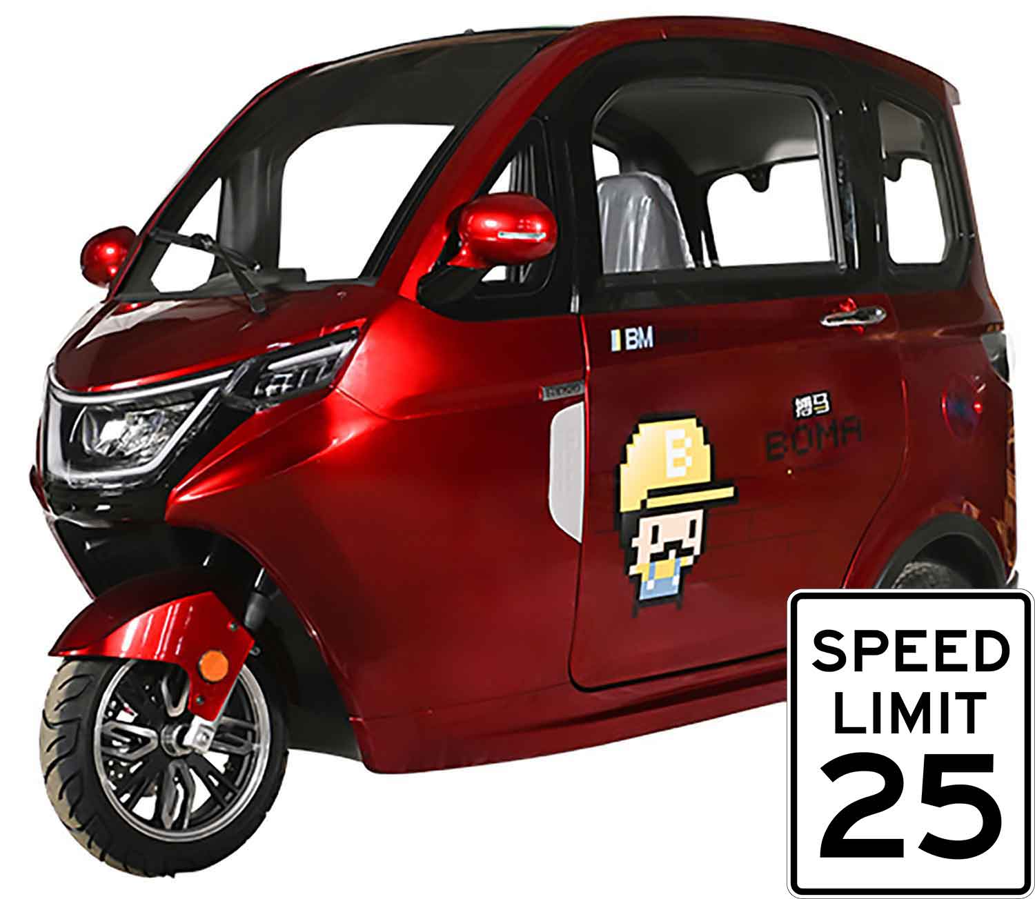  EccoStar X3 Pink White MicroCar 45 km/h Mokick version for 2 persons, from 15 years with driving license AM
