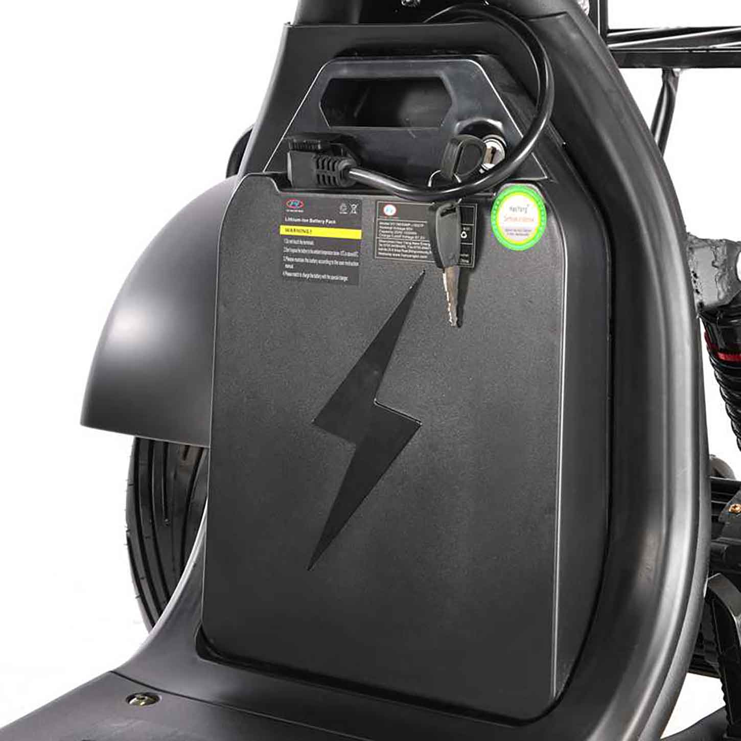 HR-2 25km/h Mofa Akku 60V12Ah RocknBikes Elektroroller Motorroller Harley Scooter CitiCoco Black Shiny komplett zusammengebaut