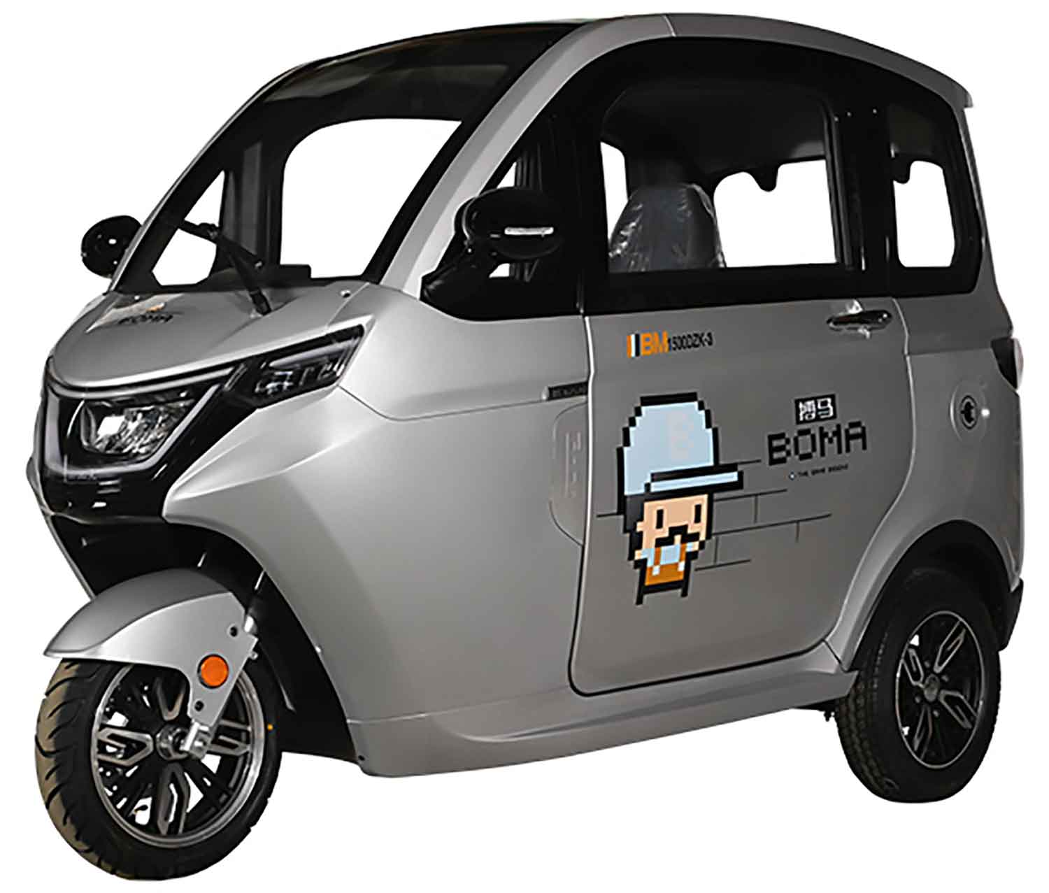 EccoStar X3 MicroCar 45km/h Silber Mokick Version 2 Personen Ab15 Jahren mit Führerschein AM