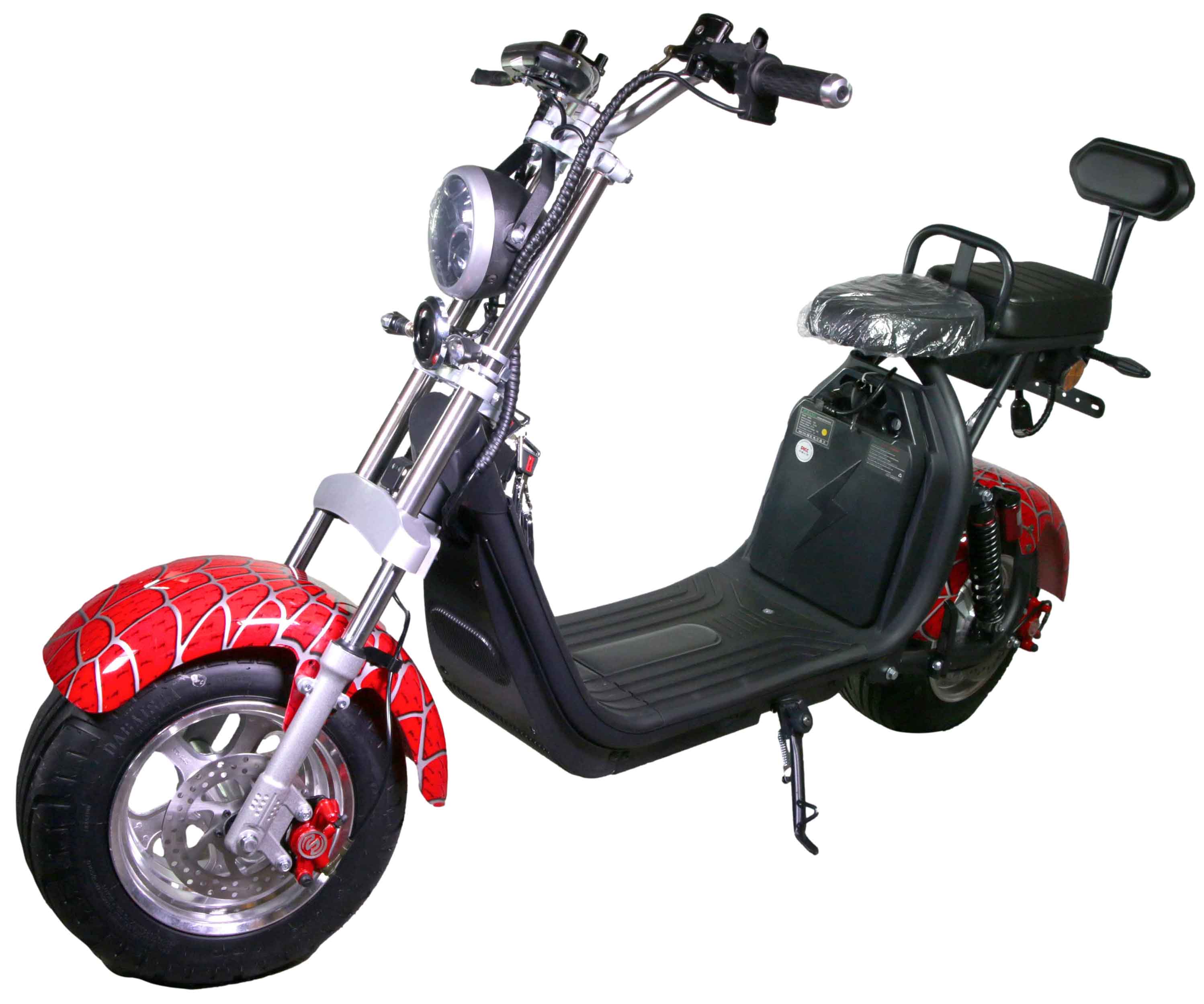 RocknBikes CP1.6 Elektroroller Spider Red Motorroller 45km/h Mokick Alu-Felgen ohne Akku teilzerlegt im Karton  Rot