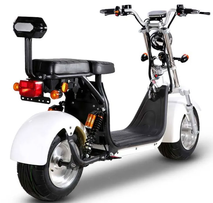 25km/h Mofa Version RocknBikes CP1.6 weiss Alu-Felgen Motorroller Elektroscooter Weiss mit 60V20Ah Akku