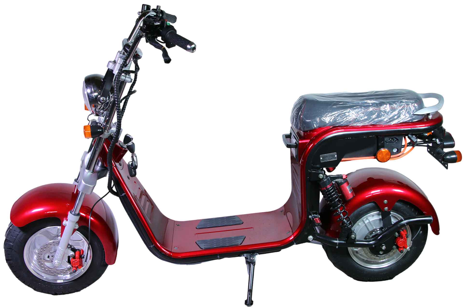 RocknBikes Harley Scooter REH05 8-4 Burgundy Rot metalic Elektro Motorroller Scooter CityCoco Alu Felgen Akku 60V20Ah