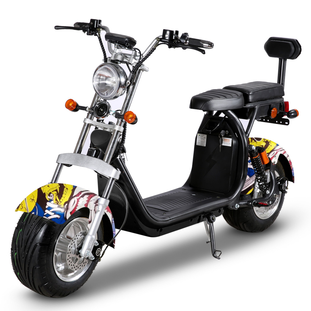 25km/h Mofa Version RocknBikes CP1.6 weiss Alu-Felgen Motorroller Elektroscooter Weiss mit 60V20Ah Akku