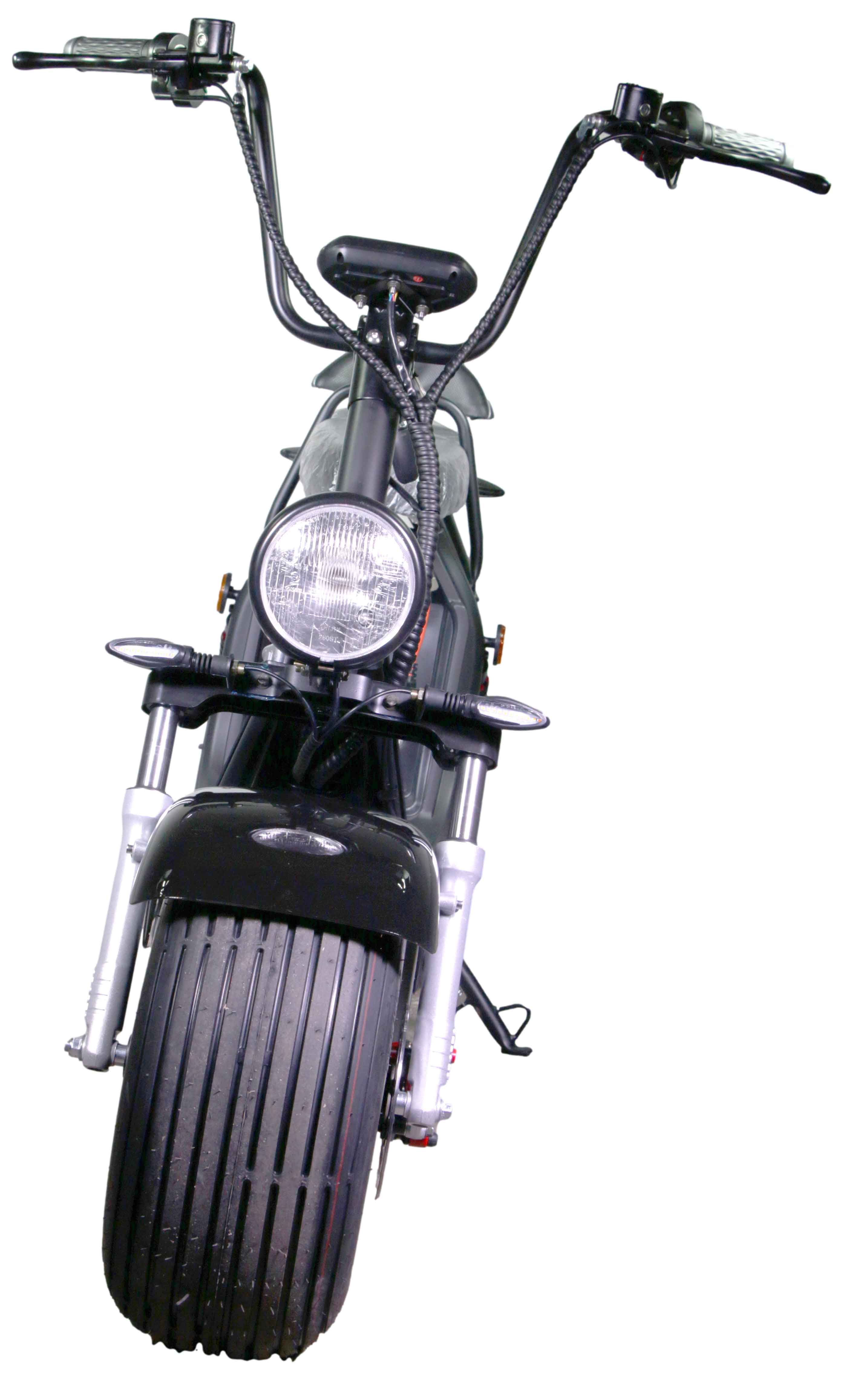 HR-2 25km/h Mofa ohne Akku RocknBikes Elektroroller Motorroller  Harley Scooter CitiCoco Black Shiny teilzerlegt im Karton