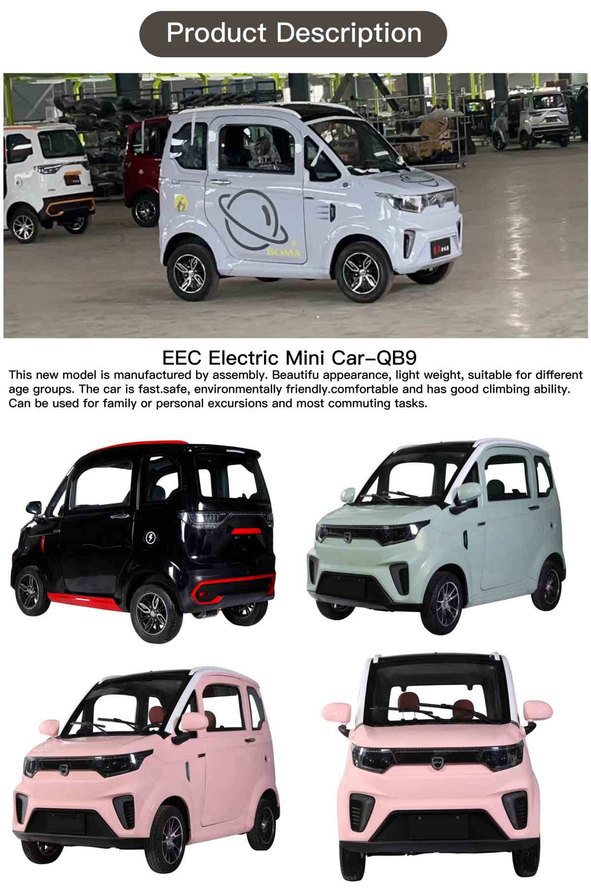 EccoStar X9 Tea White E 4-Wheeler Side-by-Side MicroCar – 28 mph Moped Version – AM License from Age 15 – 2-Seater
