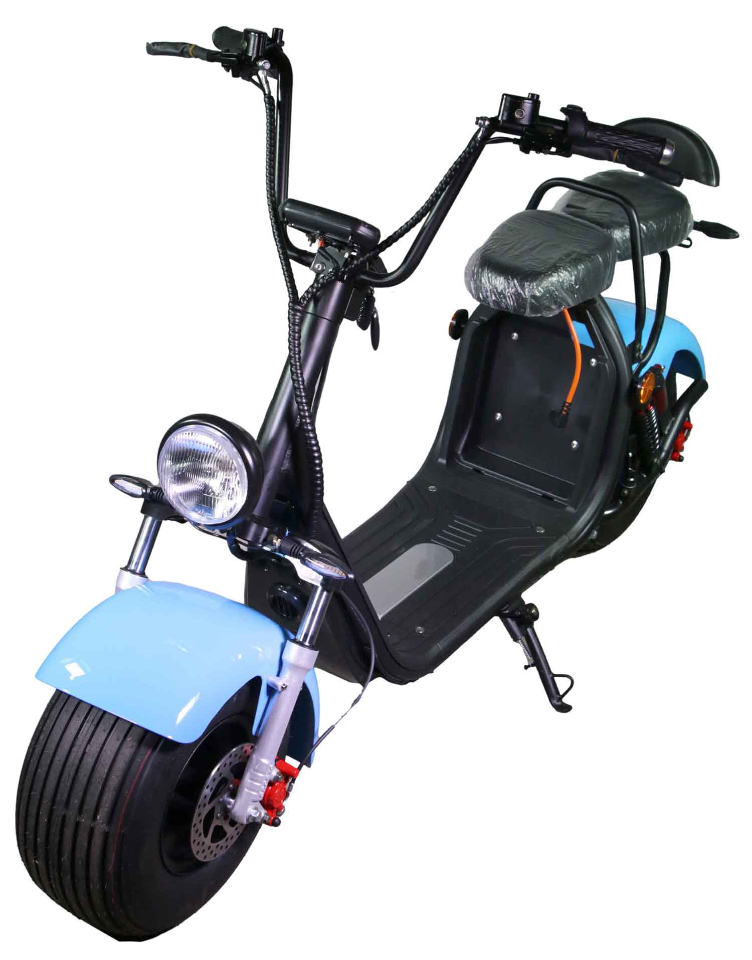 HR-2 RocknBikes Elektroroller Motorroller 45km/h Harley Scooter CitiCoco Baby Blue ohne Akku teilzerlegt im Karton