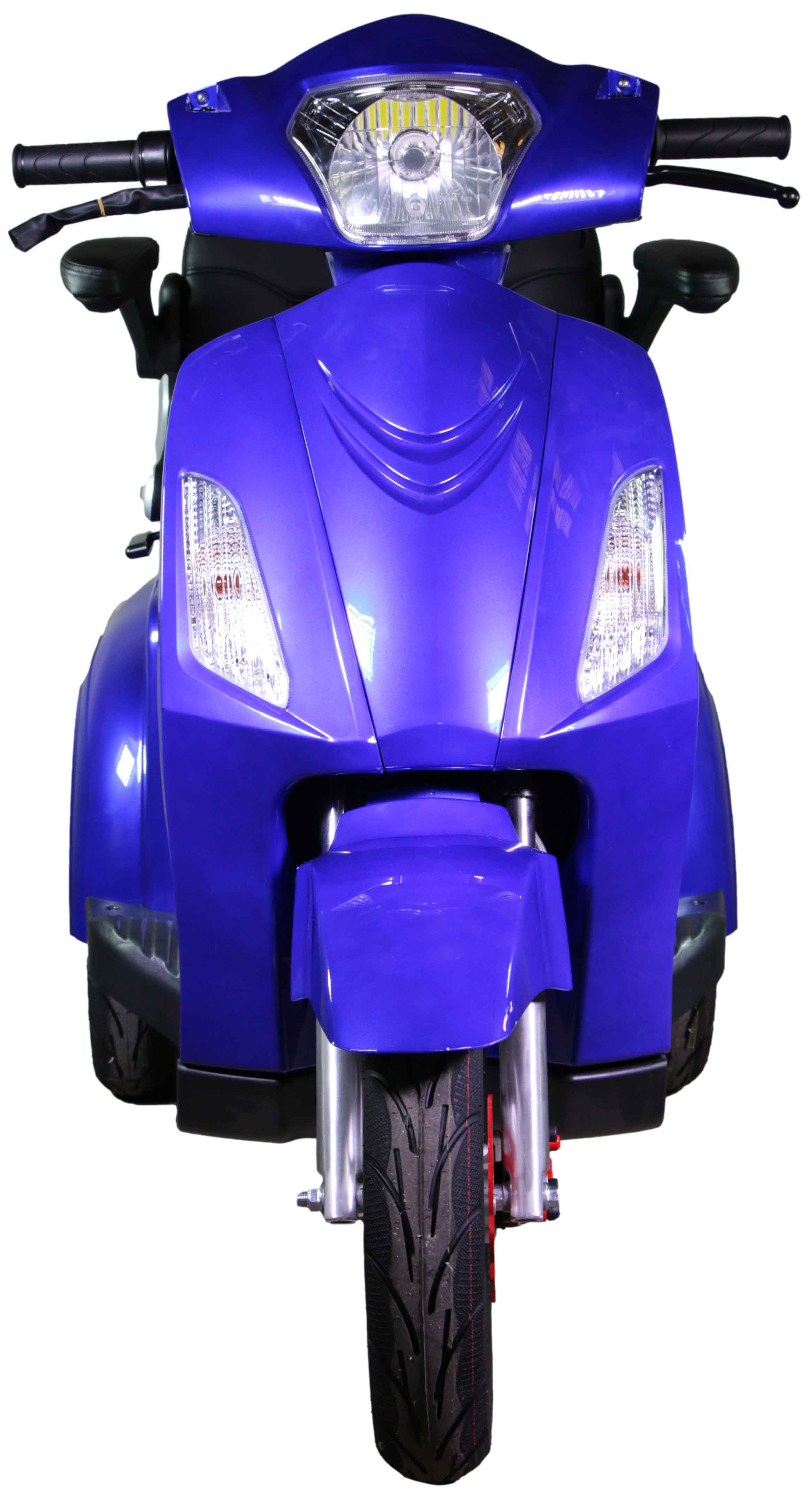 Rocknbikes R500 Elektro-Seniorenmobil Blau Deep Blue Metallic 25km/h Akku 60V20aH Senioren Roller E-Scooter Roller Blue